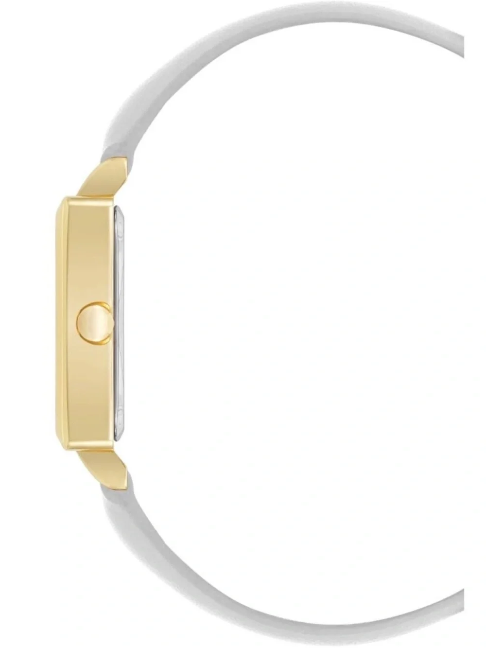 Nine West Women's White Gold Analog Japanese Quartz Modern Square Bracelet Watch